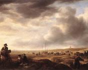 西蒙 德 维里格尔 : Beach near Scheveningen with Fish-Sellers